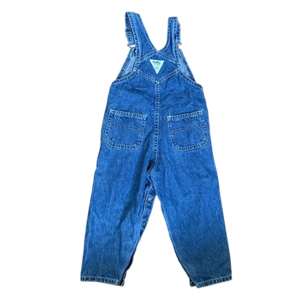OshKosh B'gosh Boys Vintage Denim Blue Overalls Medium Wash 3T